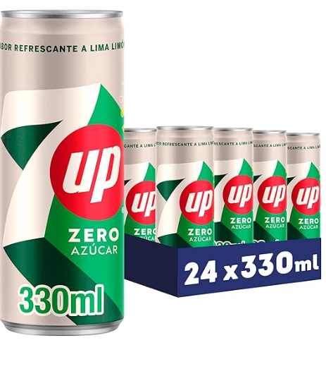 7UP Zero Refresco de Lima y Lemon, 24 cans x 33 cl